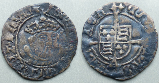 Edward VI in the name of Henry VIII Canterbury mint halfgroat Edward VI in the name of Henry VIII Canterbury mint halfgroat